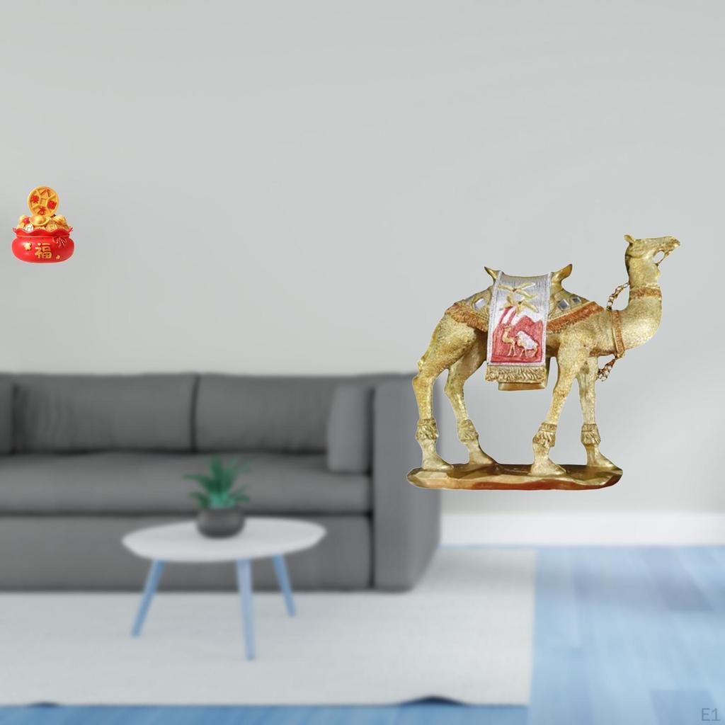 Festival Cornucopia Camel Ornament Resin Animal Treasure Basin Statue for Year Housewarming
