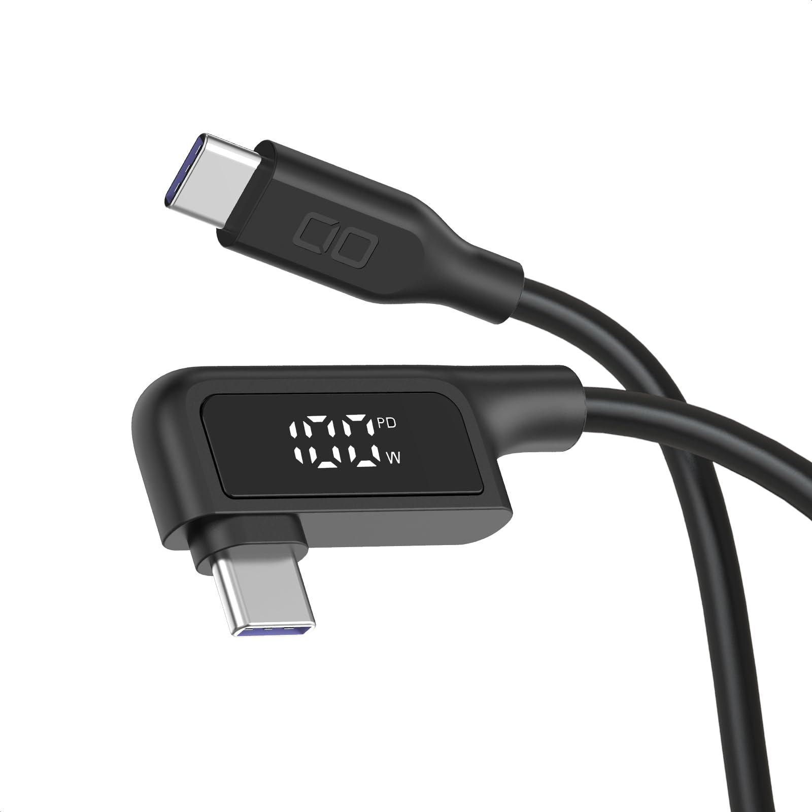 

CIO Soft Silicone Cable with LCD Display USB Charging Cable 100W Compatible iPhone15 Type C USB Type C to C Cable protective film on Type-C [With LCD]