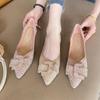 Fashion Classic Rhinestone Casual Single Shoe Women's Summer 2024 New Full Diamond Ladies Pointed Shallow Mouth Large Flat Shoes 41-43