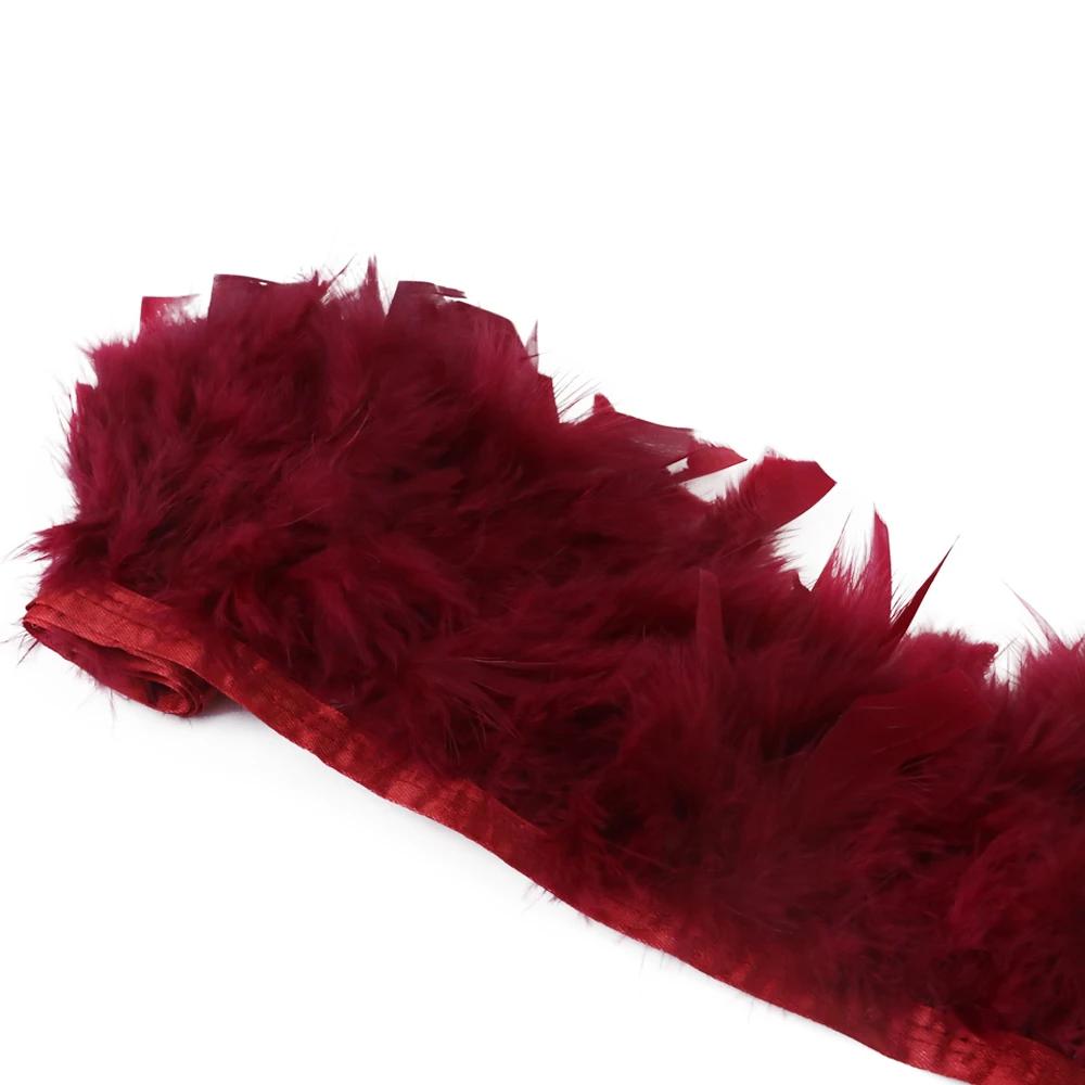 1Meters Natural Turkey Feathers Trim Height 10-15Cm Wedding Clothing Dress Decoration Diy Feather Ribbon Sewing Crafts