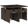 Vidaxl 5-Cz. Garden Furniture Set With Cushions, Brown, Poly Rattan