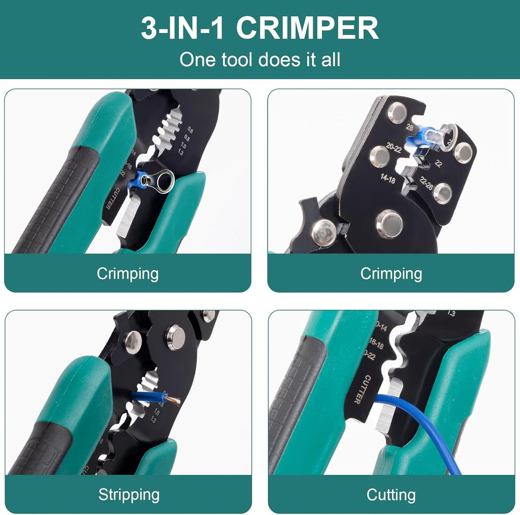 1/2pcs 4 in1 Multifunctional Crimping Terminal Pliers Wire Stripper Wire Cutter Terminal Pliers Wiring Accessories Hand Tool