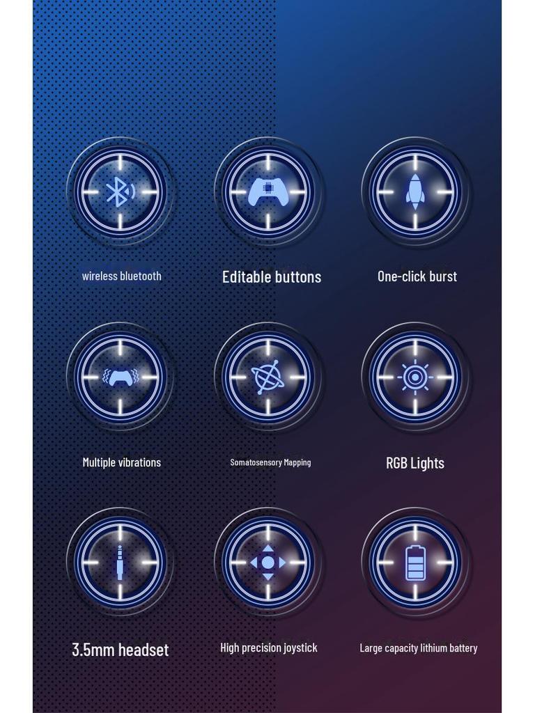 Cross-border RGB Glare Six-Axis Somatosensory Macro Editor Game Controller for PC, Android, and Switch