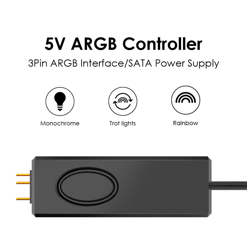 Power Supply 5V ARGB Controller SATA Pin Easily Carrying Lightweight Gadgets for Chassis Fan LED Strip Water Cooler
