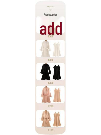 Elegant French Mulberry Silk Camisole & Robe Set for Wedding Morning