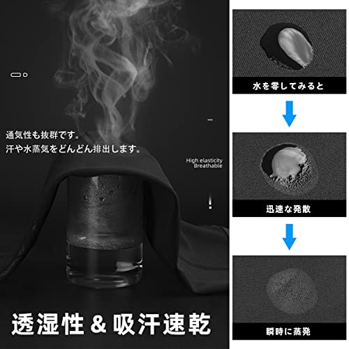 ROCKBROS Leg Warmers, Fleece-Lined Leg Covers, Cold Protection, Windproof, Warm, Breathable, Stretchy, Non-Slip, Sweat-Wicking, Quick-Drying, Long Len