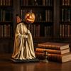 Fernbedienung Beleuchtete Dekoration Geistfigur mit Steuerung, Vintage Harzstatue Leuchtender Kürbis Innen Festliche Anzeige Zepter, Süß Gruselig