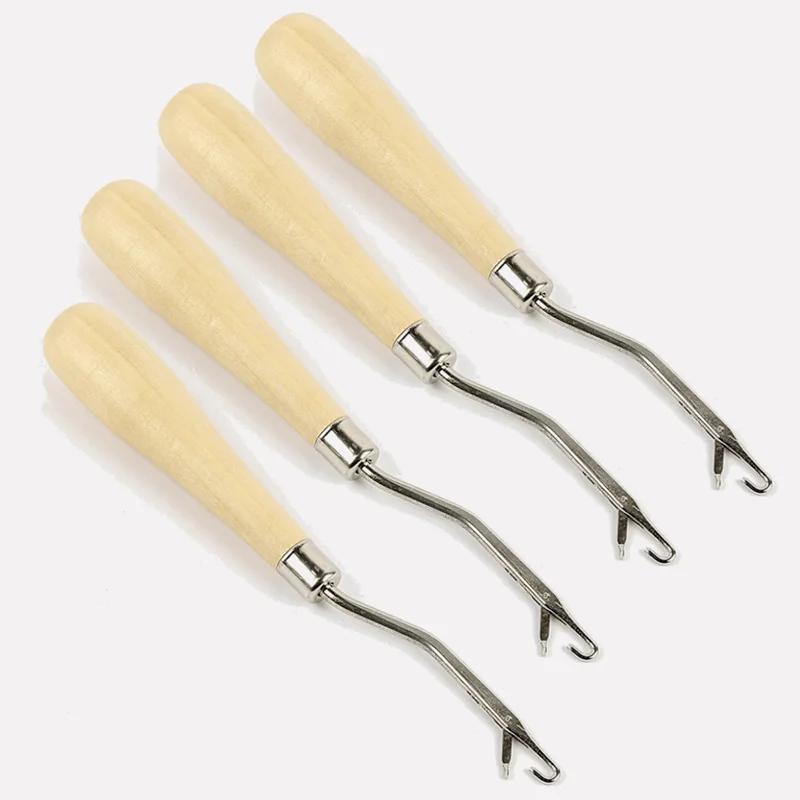 Hot Sale 1Pc Latch Hook Rug Kits DIY Latch Crochet Hook Wooden Handle Needle Puller Tool for Canvas Mat Rug Craft Handmade Tools