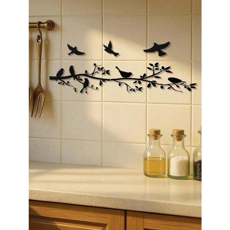 Metal Wall Art Bird Sculpture Set 5 Pcs Rustproof Outdoor Indoor Decor Gift