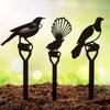 Outdoor Metal Garden Stakes Bird Family Decor 1pc Patio Yard Art Ornament
