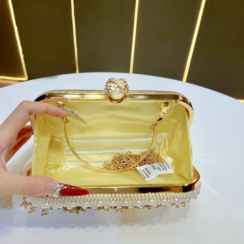 Water Diamond Clutch Bag With Chain Strap For Wedding And Evening Events