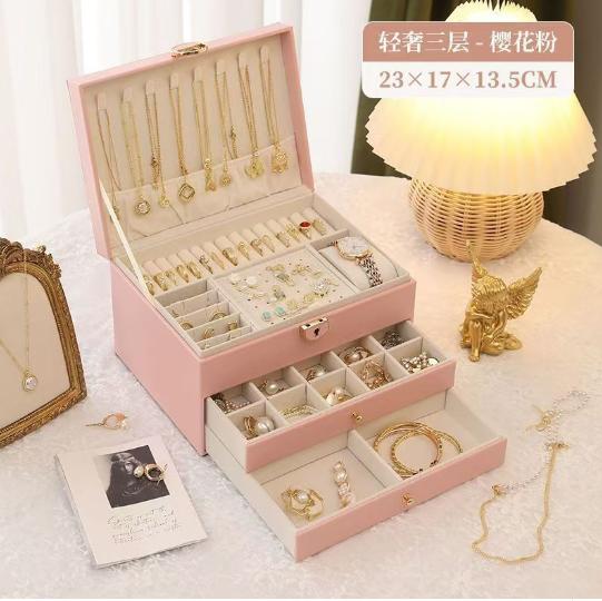 

1PC Jewelry Storage Box, Necklace Earrings Jewelry Storage Box, Ideal choice for Gifts рожевий