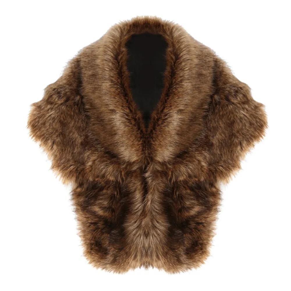 Shawl Elegant Faux Fur Shawl Warp Stole Evening Wedding Women