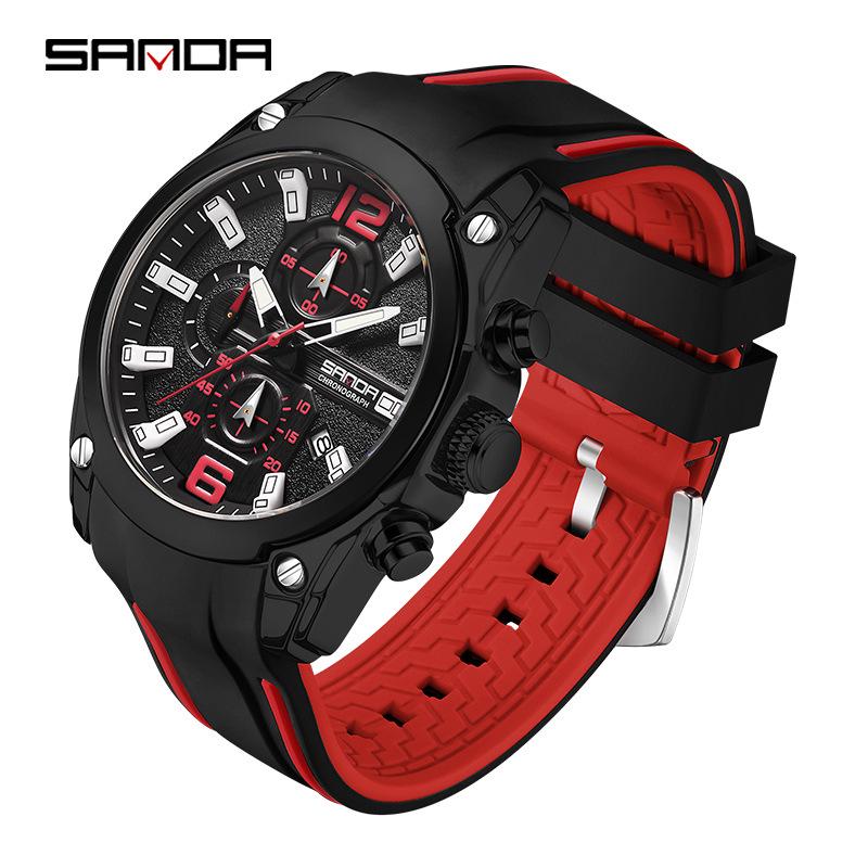 Sanda Quartz Men's Watch: Creative, Calendar, Multi-eye Design, Fashionable, Versatile.