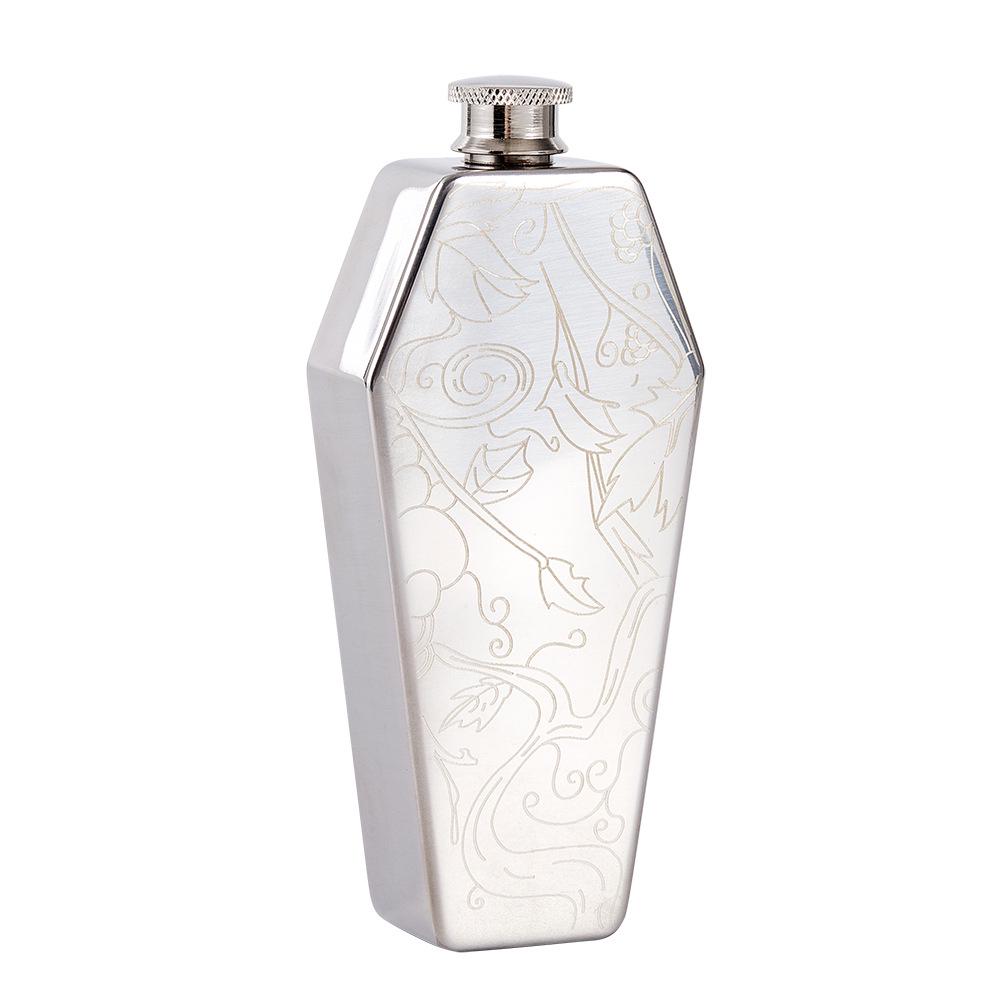 Compact 304 Stainless Steel Hip Flask - Food-Grade, Portable, Creative Barware for Outdoors and Baijiu.