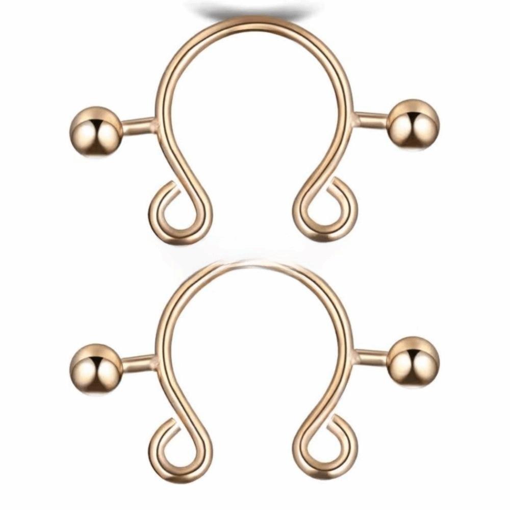 2 stuks/set Stalen Tepelpiercing Clips Nep Tepel Ronde Schroef Nep Tepelschild Mode Accessoire Clip Ontwerp