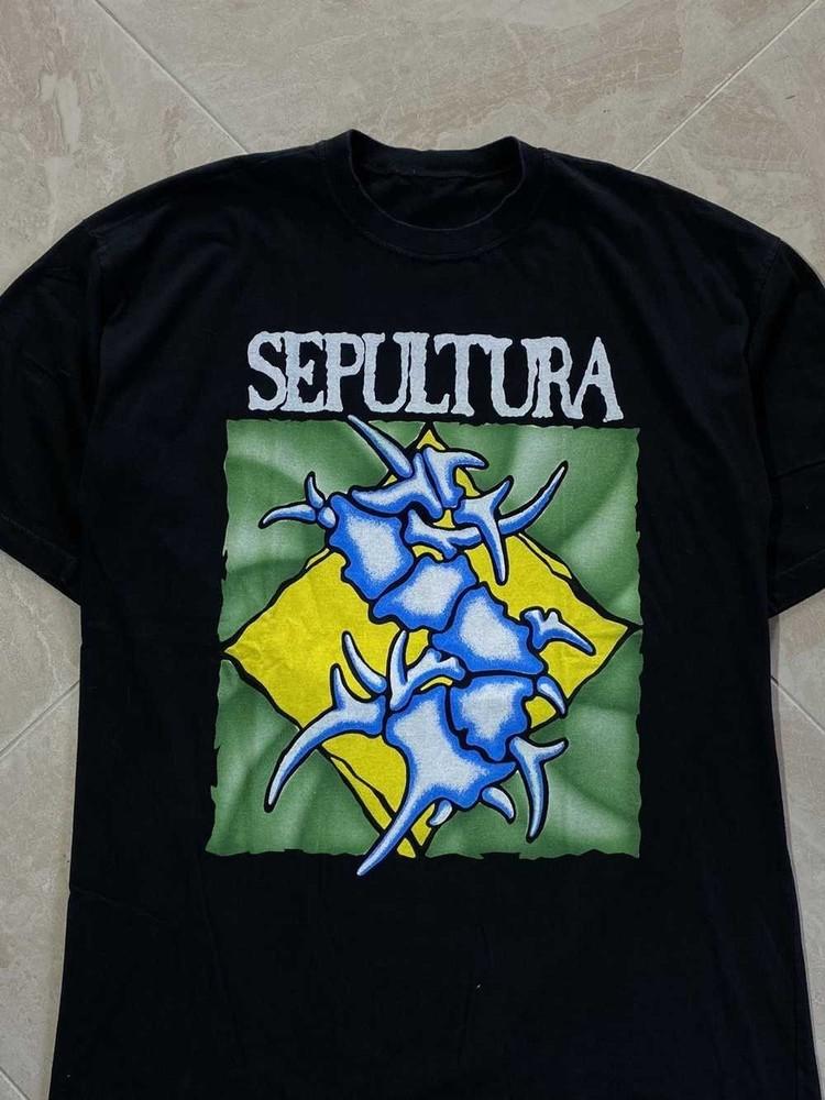 Sepultura Бразильская рок-группа Черная Унисекс Полный размер Футболка VN1387 Унисекс Футболка S
