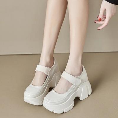 High Heels Pumps Damen Neu Sommer mit Kleinem Rock Damenschuhe Kleine Muffin Plateauschuhe