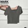 Mark Fairwhale Women's Reversible U-Neck Cropped Slim Fit T-Shirt