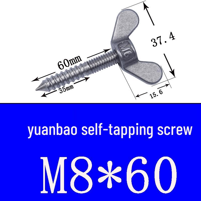 Stainless Steel 304 Eye Bolt, Self-Tapping Screw Eyelet, Butterfly Hand-Tight Self-Sheep Horn Nails