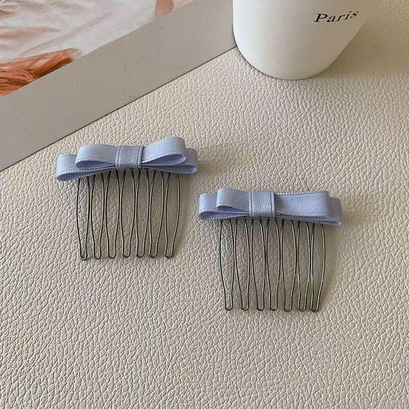Korean Bow Hair Comb: Women's Versatile Wispy Bangs Hairpin Accessory