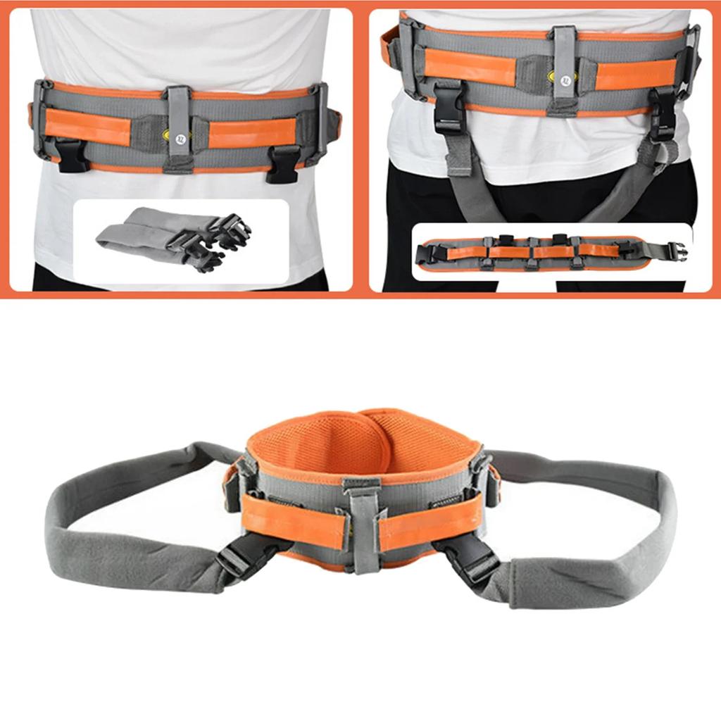 Transfer Gait Belt Standing Lifting Aid Buckle Transfer Belt with Leg Loops for Homecare Injured Seniors Walking Assist
