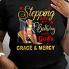 Birthday T-Shirt with God's Grace & Mercy Print Women's Casual Crew Neck Tee Medium Stretch Geometric-Patter