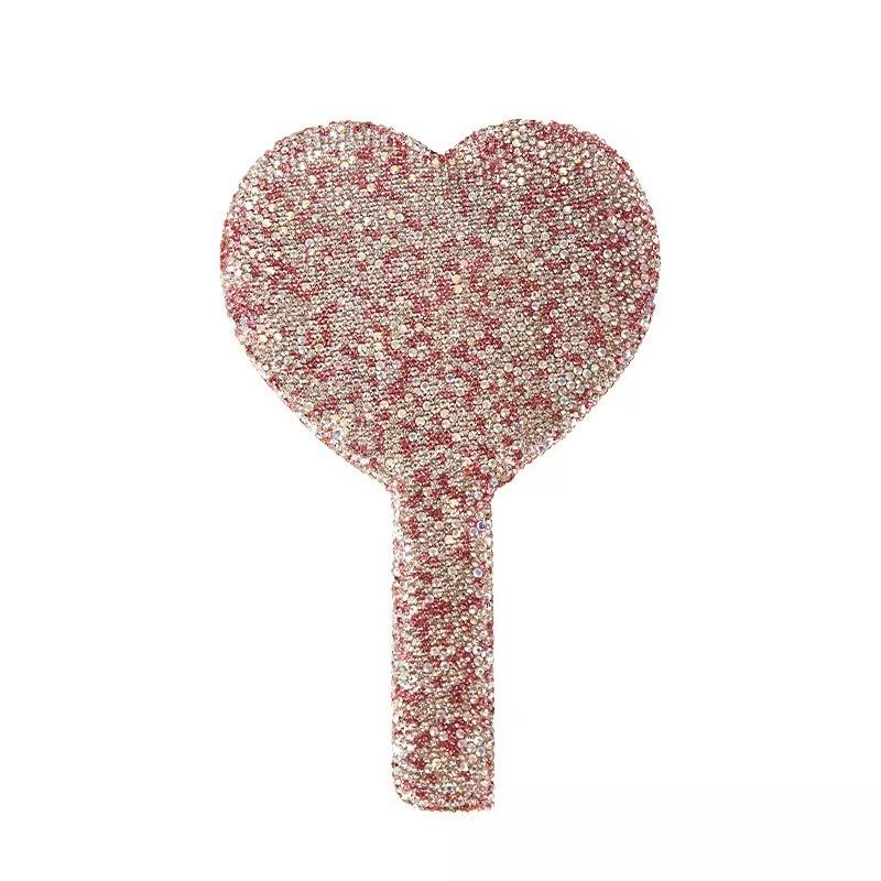 Drill Hand-held Mirror ABS Fashion Dresser, Hand-held Makeup Mirror Beauty, Clay Handle