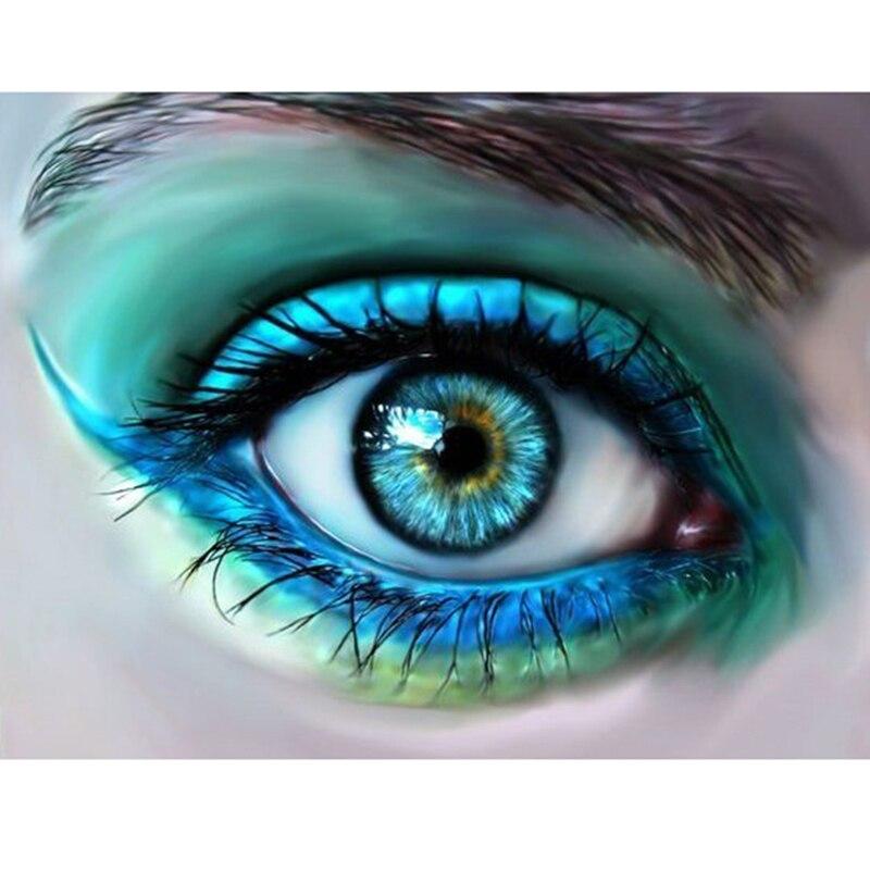 New 5D DIY Diamond Painting Woman Eyes Diamond Embroidery Cross Stitch Full Round Drill Manual Art Crafts Home Decor Gift