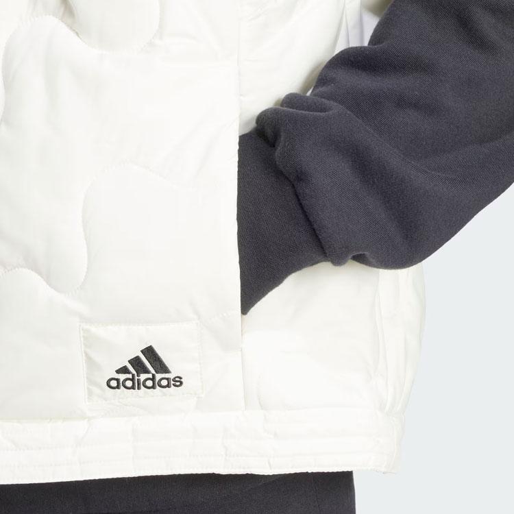 adidas Nuganic Hafif Yalıtımlı Ceket Renk Bloklu V Yaka Fermuarlı Spor Yeleği Erkek Ceketleri Han-Yeşim-Beyaz IS1263