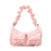 Fashion Bowknot Shoulder Crossbody Bag Women Casual Nylon Drawstring Shoulder Strap Wrinkle Handbag