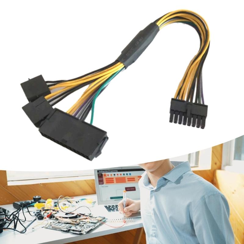 ATX24Pin+Dual 4Pin To 16Pin Converters Cable Compatible for Computers Motherboards Power Supply Wire