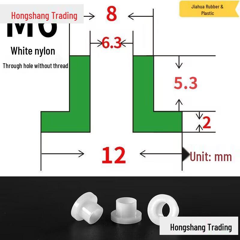 Step T-Shaped Nylon Insulating Bushing Washer, M3-M35 Thread Protection Spacer