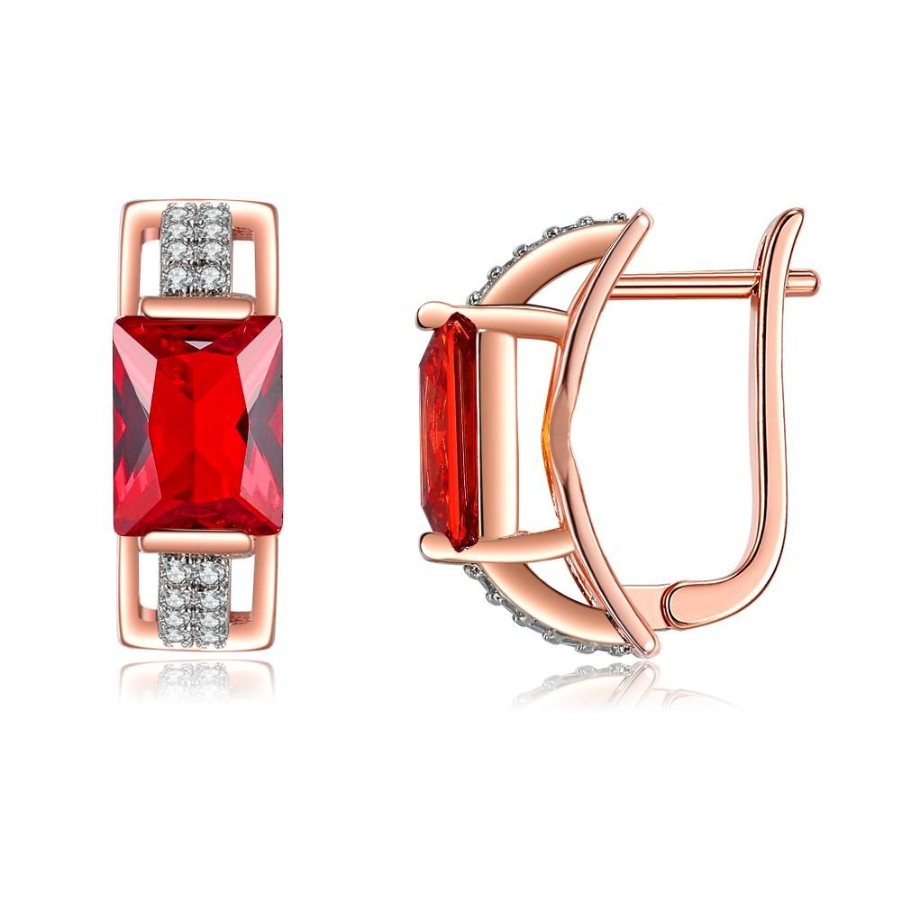 

UMCHO Fashion Zircon Earrings Rose Gold Color Sapphire Earrings for Women червоний