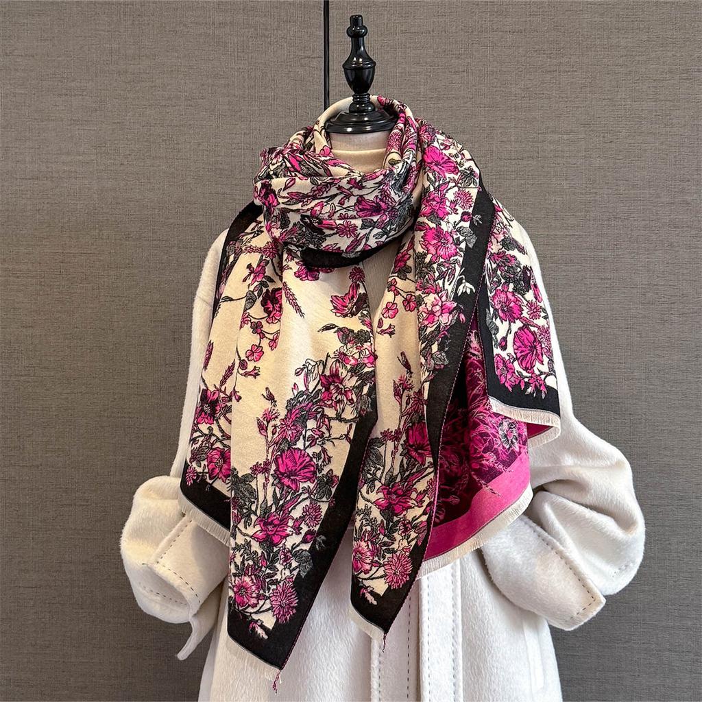Luxury Autumn Winter Cashmere Scarf Women  Design Warm Pashmina Blanket Poncho Scarves Female Shawl Thick Foulard Bufanda