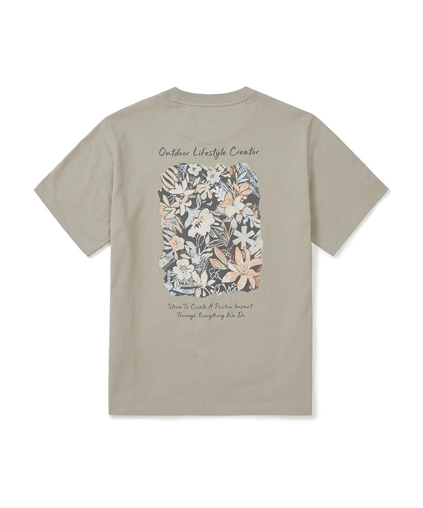 SNOWPEAK APPAREL Cotton Tropical Short Sleeve T-Shirt (S25Mufts62) Fog Gray