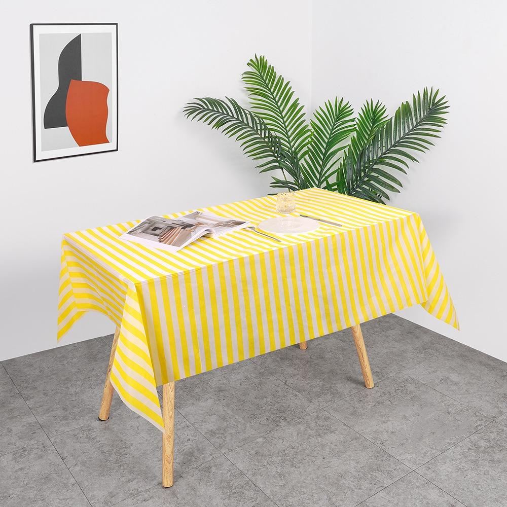 2pcs Waterproof Plaid/Stripes Disposable Tablecloth Oil Proof Desktop Decoration  Birthday