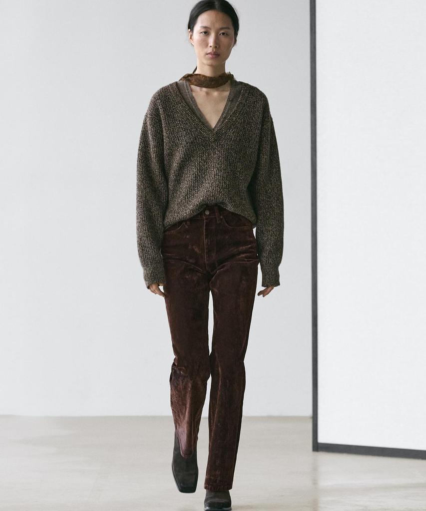 Masimodutti High-Waisted Flock Bootcut Jeans