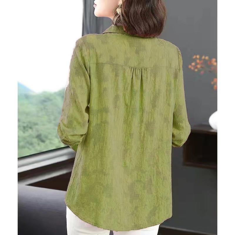 Breathable Cotton Blouse for Women Spring Autumn Loose Fit Fashionable High Quality Shirt for Mothers
