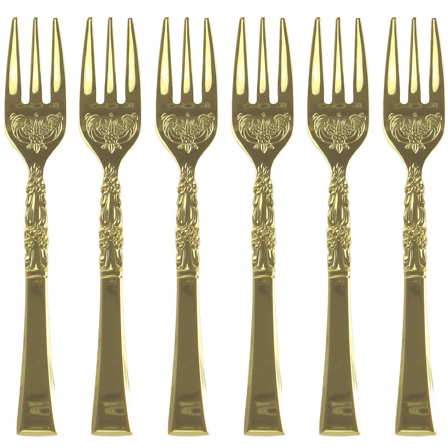 Nagao Antique Dessert Set of Made in Japan Forks, Gold, 6,