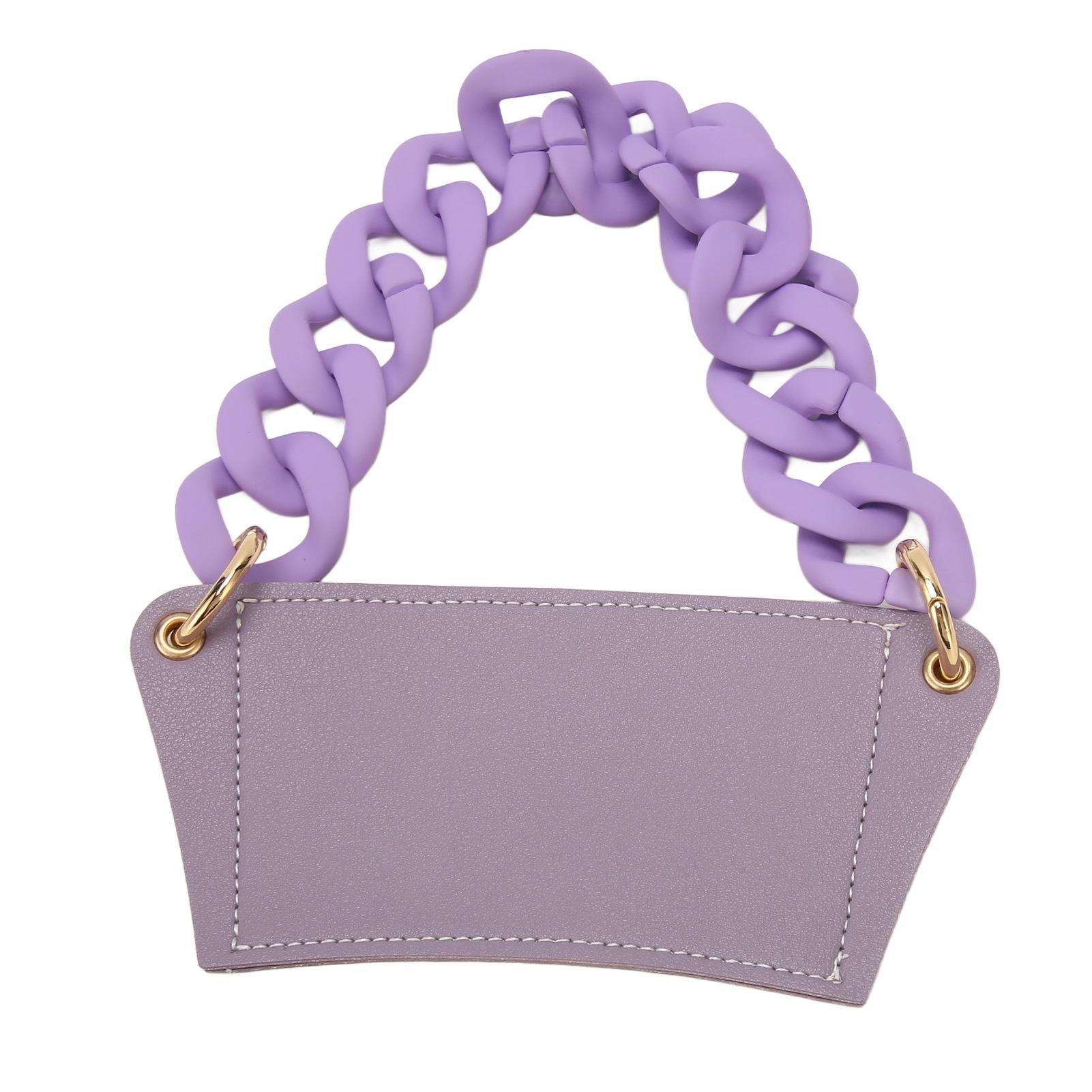 

Портативный рукав для кофейной чашки с пластиковой цепочкой из ПУ кожи, многоразовый держатель для напитков, переноска для путешествий