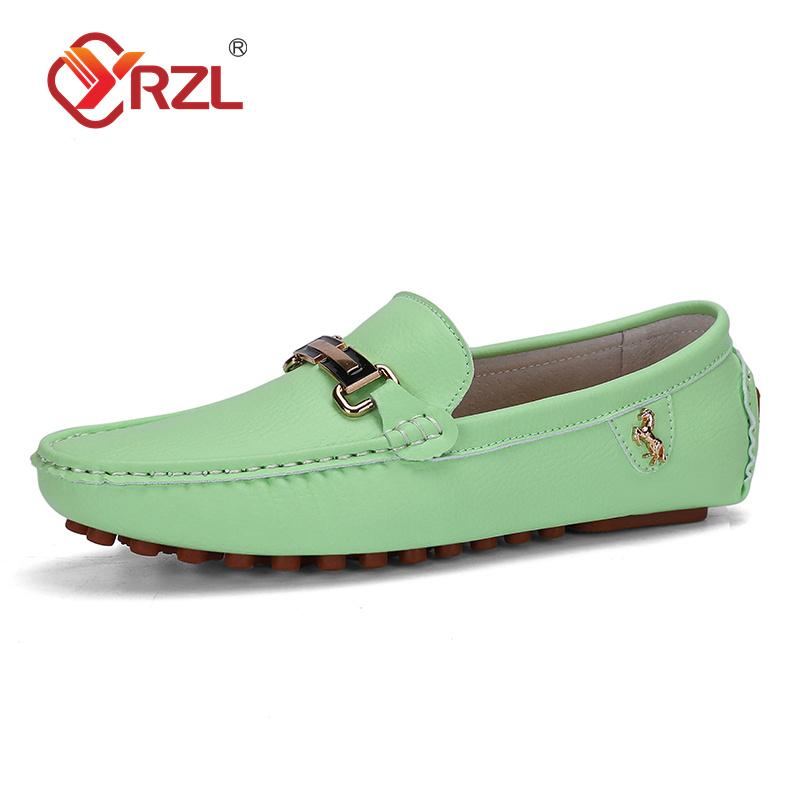 YRZL Loafers Men Handmade PU Leather Loafer Casual Driving Flats Slip-on Shoes Luxury Comfy Moccasins White Loafers Shoes Men