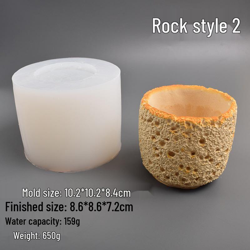 Multi-Style Silicone Mold for DIY Aroma Cup Candles, Chocolate, and Rock Cement Flower Pots