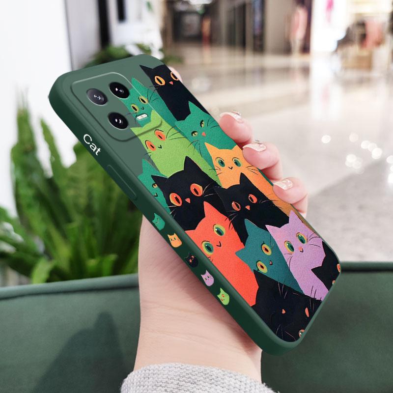 

Colorful Cat Phone Case For Xiaomi Mi 15 14 13 13T 12 12X 12T 12S 11 11T Ultra 10 10T 9 9T 9SE Pro Lite Liquid Silicone Cover Xiaomi 14