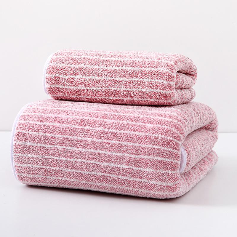 Premium Coral Fleece Bath Towel Set Wide Stripes Print High Absorbency Thick Soft Large Size for Home Bath Spa Gift Set Quick Dry Towel