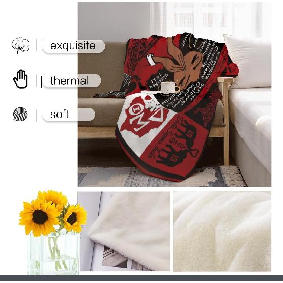 Sorority Gifts for Women - J1913 Elephant Sorority Blankets 50''x60' DST Throw Blanket for African American Sorority Women/Girls Birthday Gift