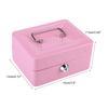 1Pc Mini Portable Steel Petty Lockable Cash Money Coin Safe Security Box Household Pink