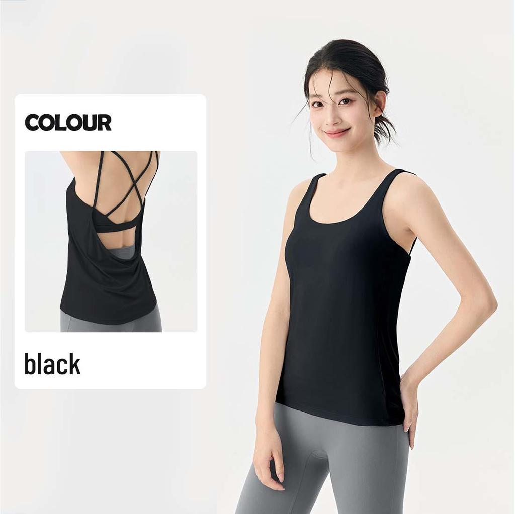 Women's Backless U-Shaped Camisole: Breathable Yoga & Running Vest Cover-up