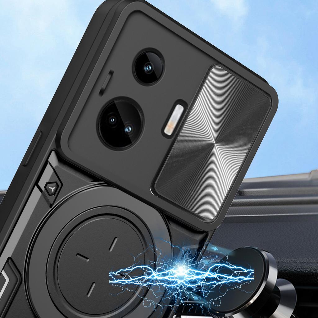 For Realme GT3 5G/GT Neo 5 5G PC+TPU Rotate Kickstand Cover Slide Lens Protection Shockproof Phone Case