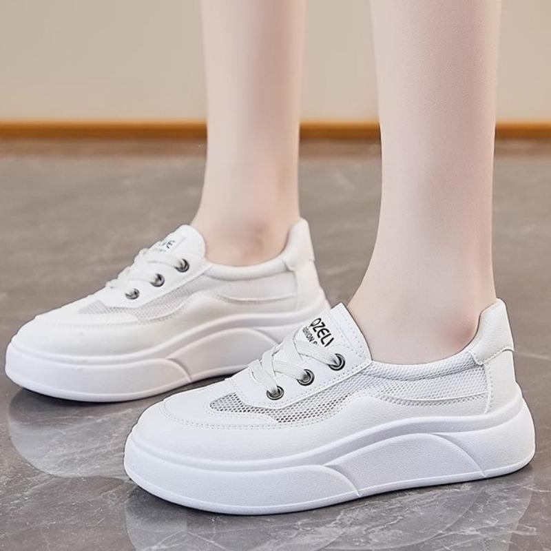 Mesh thick-soled lightweight board shoes women's new summer lightweight casual sports little white shoes breathable women's shoes